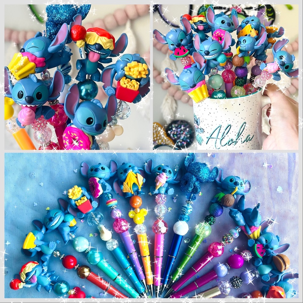 ✨🩵😍 stitch feed me series Disney figures bead pen